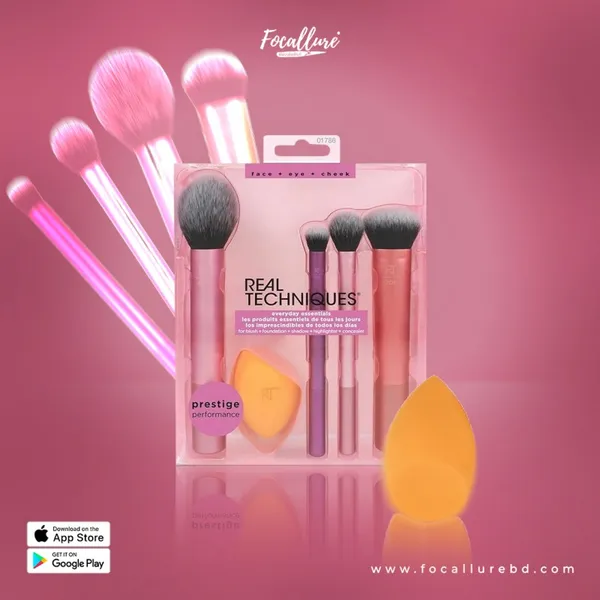 Real Techniques Everyday Essentials Brush Set – 5 Pieces