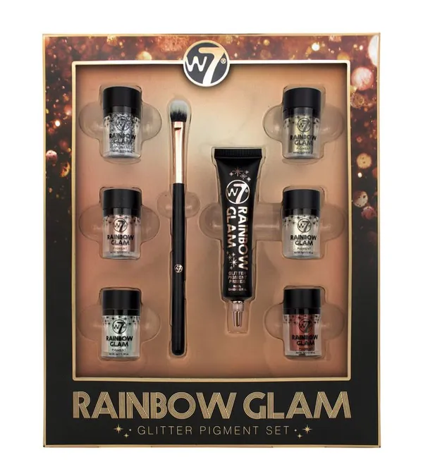 W7 Rainbow Glam Glitter Pigment Set