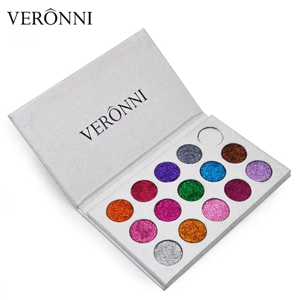 Veronni 15 Colors Pressed Glitter  Eyeshadow