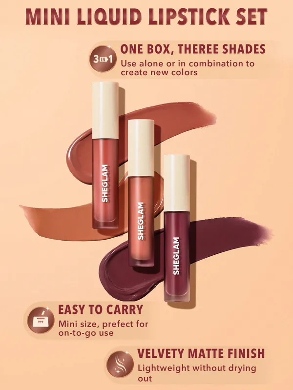 SHEGLAM Matte Allure Mini Liquid Lipstick Set-sweet thing