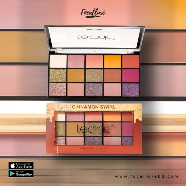 Technic Pressed Pigment Eyeshadow Palette - Cinnamon Swirl