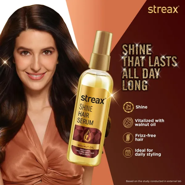 Streax Hair Serum Perfect Shine Vitalized With Walnut Oil - 100ml