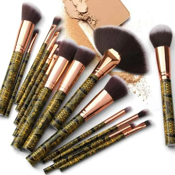 Maange 15 PCs Big Fan Brush-Green