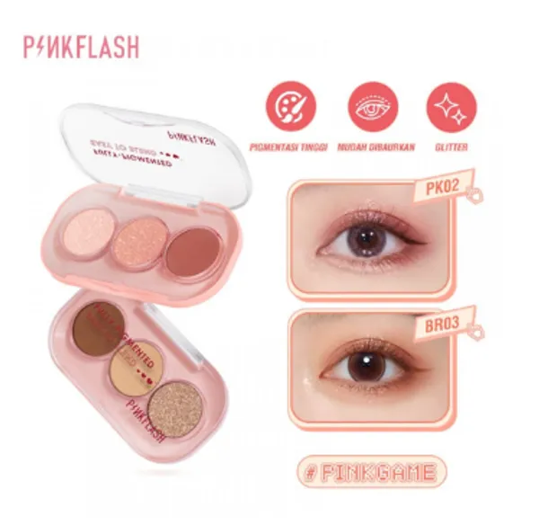 PINKFLASH  3 PAN EYESHADOW PALETTE