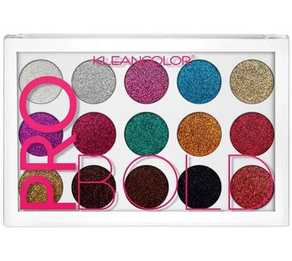 Kleancolor PRO BOLD-PRESSED GLITTER PALETTE - 15 Colors Pressed Glitters