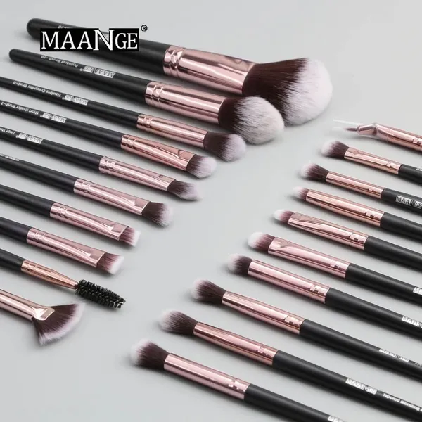 Maange 20 PCs Black Eye Makeup Brush Set-Black