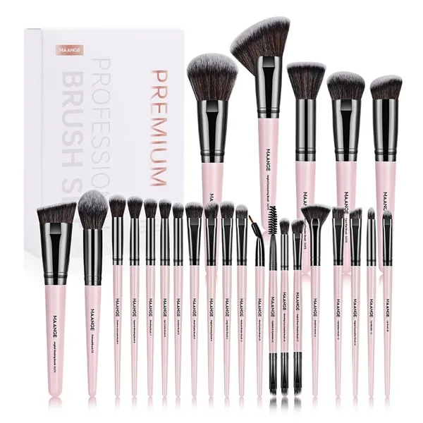Maange Premium Professional Brush Set-25pcs(Pink))