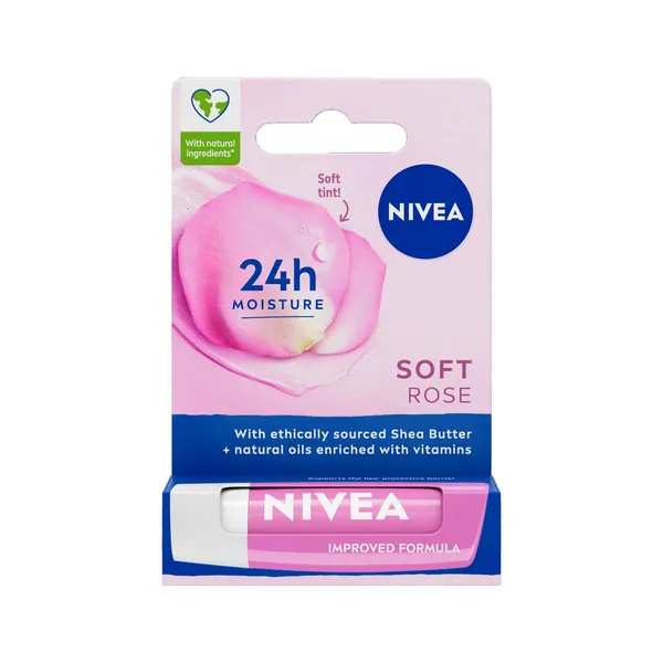 Nivea Long Lasting Moisture Caring Lip Balm Soft Rose-4.8gm