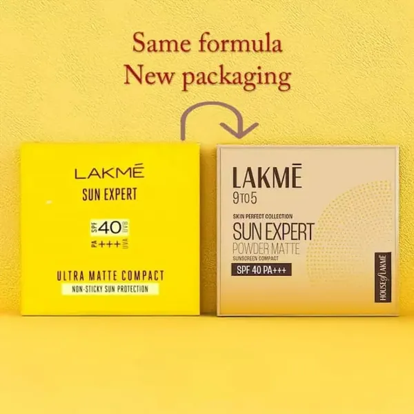 Lakmé 9 to 5 Sun Expert Powder Matte Sunscreen Compact SPF 40 PA+++ - 7g