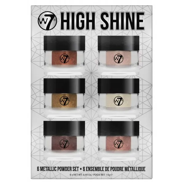 W7-High shine 6 metallic powder set
