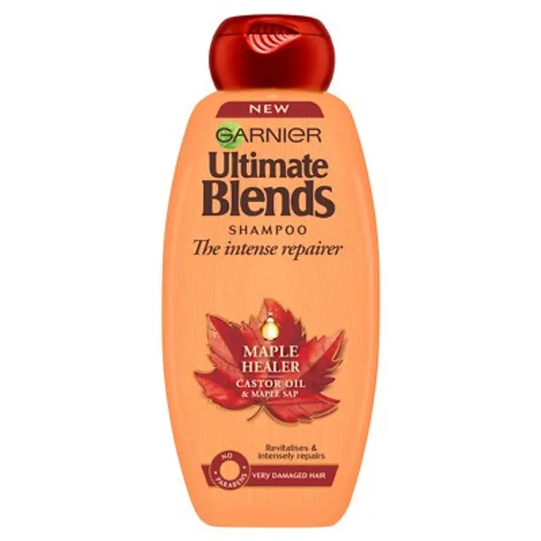 Garnier Ultimate Blends Shampoo Maple Healer Castor Oil &amp; Maple Sap - 360ml