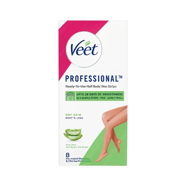Veet Professional Ready To Use Half Body Wax Strips For Dry Skin – 8 Strips
