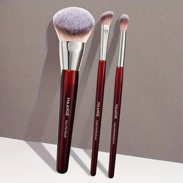 MAANGE 3Pcs Premium Makeup Brush Set – Face & Eye Perfection